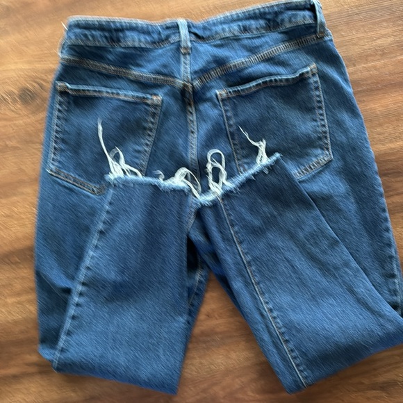 OLD NAVY HIGH RISE O.G. STRAIGHT SECRETE SLIM POCKETS BUTTON FLY ANKLE JEANS 14 - Picture 4 of 5